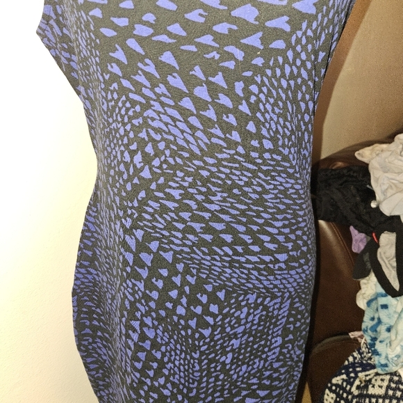 Womans Mini Blue And Black Tank Dress - Picture 3 of 10